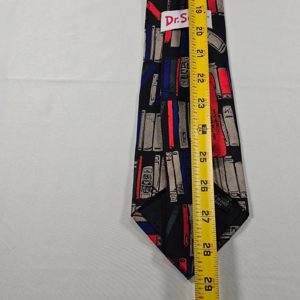 Dr. Seuss Cat in the Hat Library‎ Books Silk Tie Teacher Book Lover Novelty